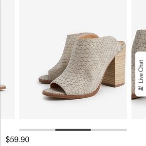 Textured Peep Toe Heeled Mules